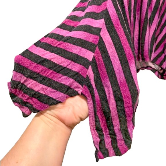 Dana Buchman Pink and Black Stripes Size XL 3/4 Sleeve Blouse Kohl’s - Picture 6 of 8